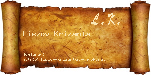 Liszov Krizanta névjegykártya